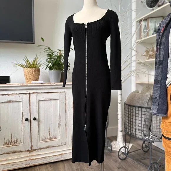 Rue21 | Dresses | Rue 2 Black Front Zipper Black Dress Size L Nwt | Poshmark